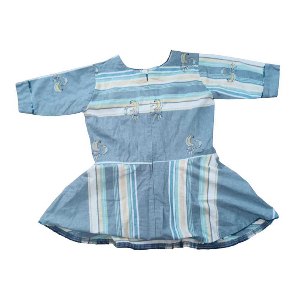 SAAR by Rajkumar's moon‎ feather embroidered flax striped peplum top size S